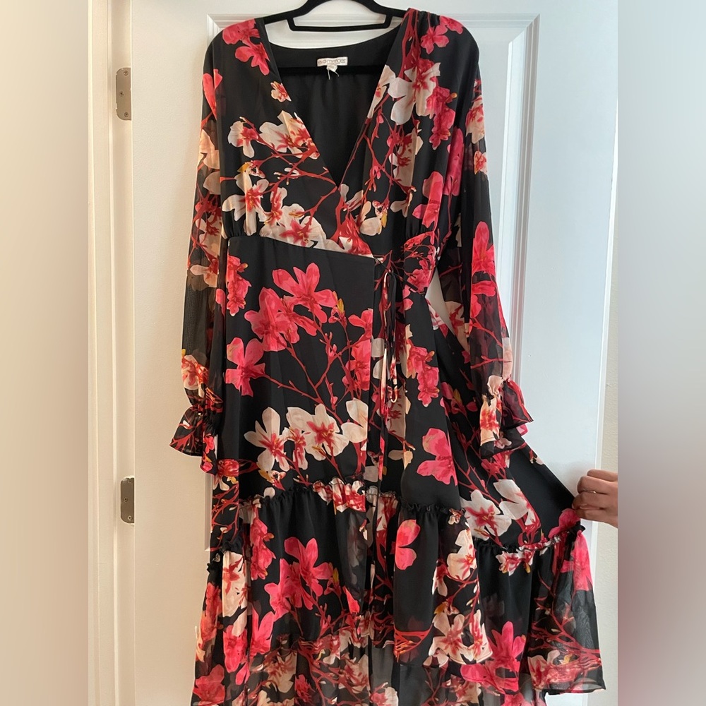 Eva•Mendes X New York & Company Floral Wrap Dress